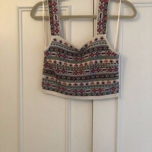 Zara Beaded Crop Top, Size Small